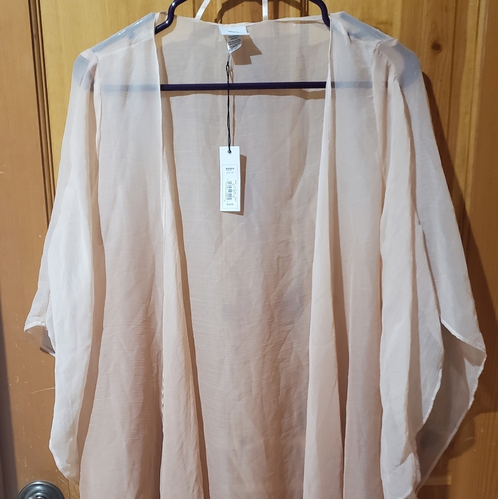 Brand new one size sheer blush "kimono "